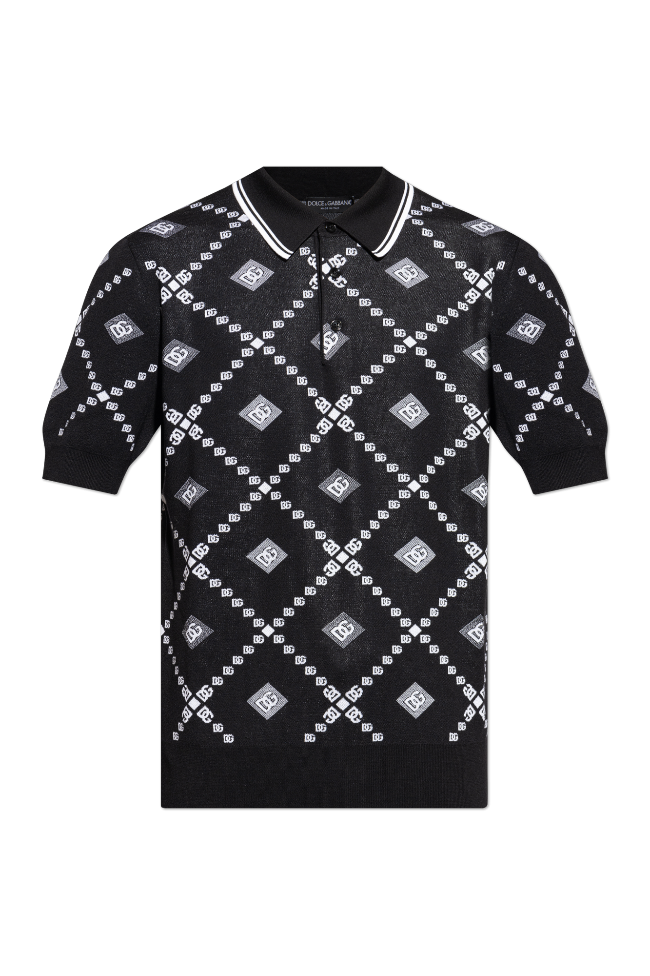 Tシャツ・カットソー Dolce & Gabbana SS25 POLO WITH LOGO (GXZ02T JBCE9W0111) Cotton polo-shirt with logo tag in Black for Men